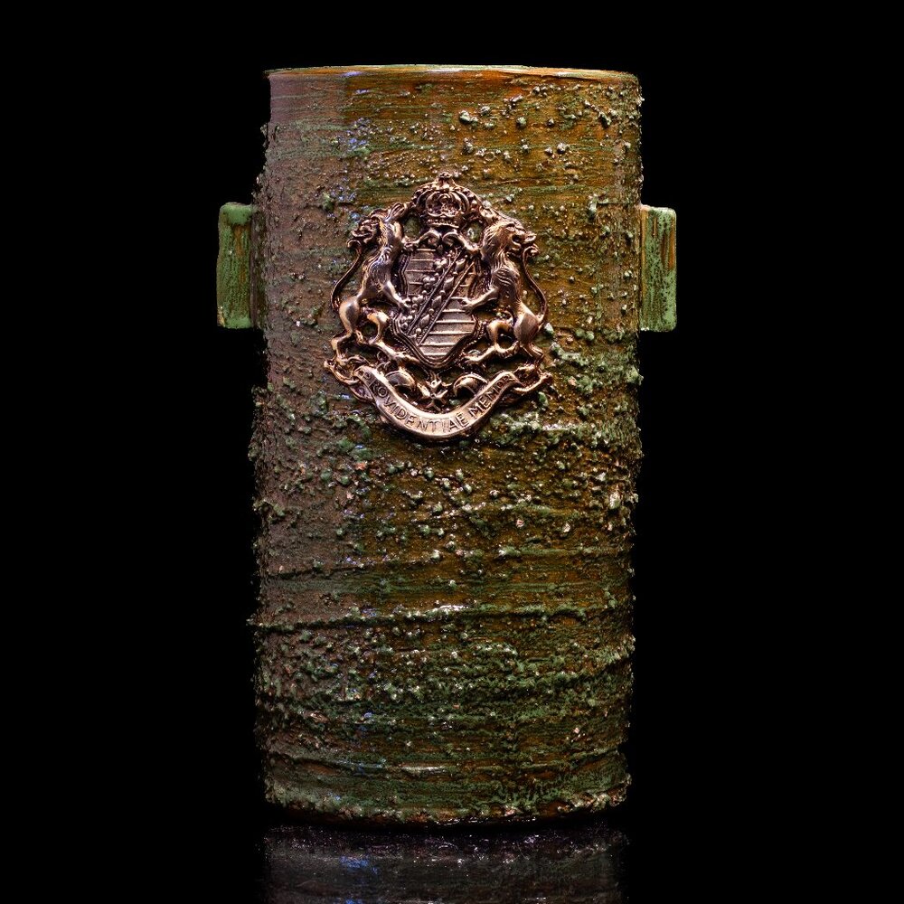 Vintage 1960’s MCM Bitossi Aldo Londi Rimini Green Pottery Vase # 001/35